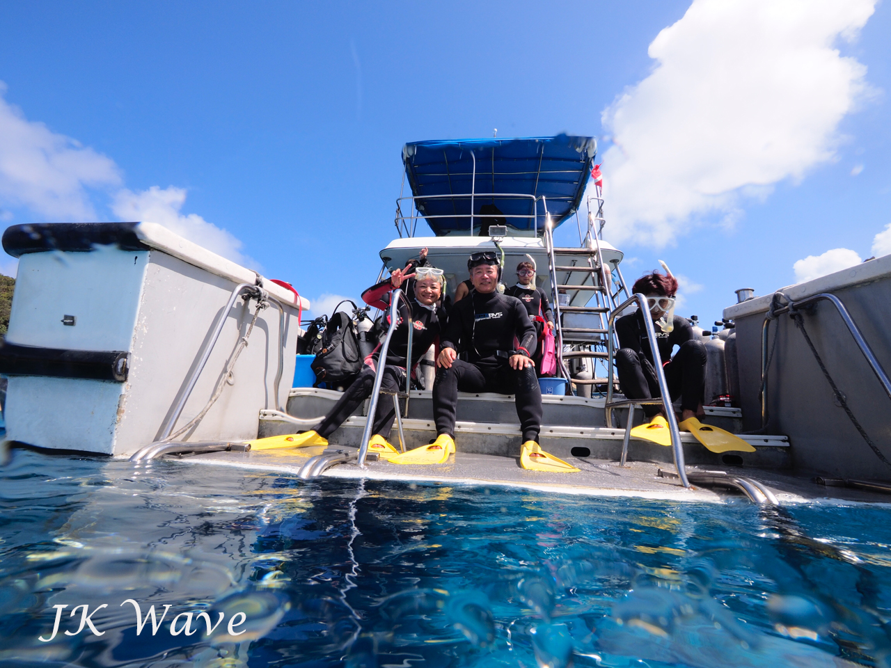 ジェイケ－ウェーブJK-Wave沖縄ドローン空撮付き体験ダイビング030